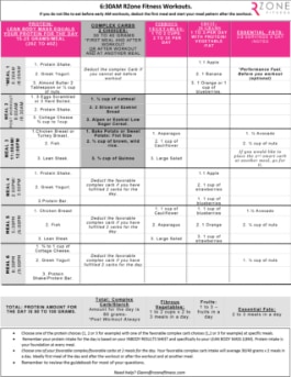 Nutrition Template 630AM Workout