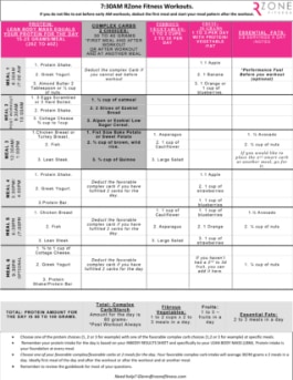 Nutrition Template 730AM Workout