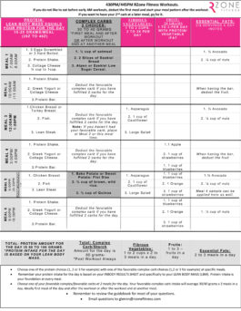 Nutrition Template 430pm or 445pm workouts