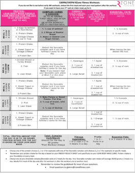 Nutrition Template 530pm or 545pm workouts