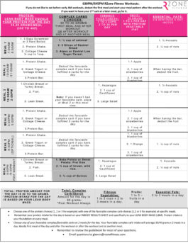 Nutrition Template 630pm or 645pm workouts